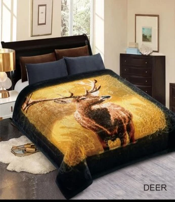 1PLY Thick Heavy Bed Blanket Winter Fleece Blankets Queen DEER 🔥FREE SHIPPING - Image 1 of 2