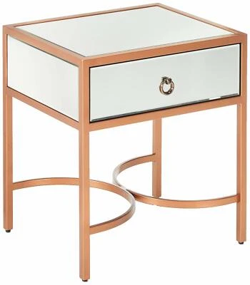 Christopher Knight 301979 Siryen Mirror Finished Table with Gold Iron Accents, - Image 1 of 4