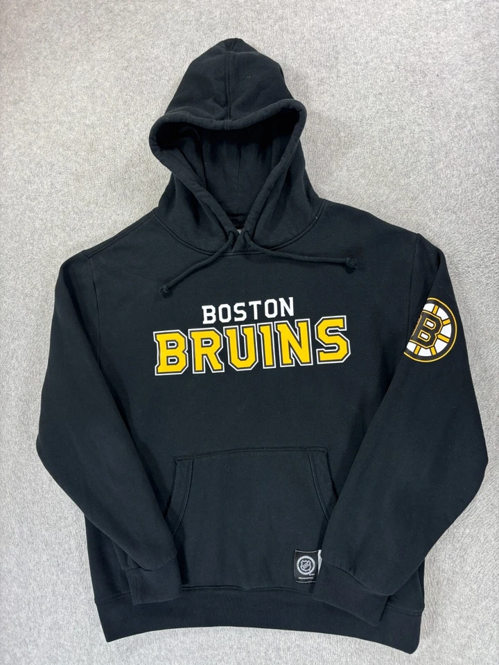 Boston Bruins NHL Screened Hockey Hoodie Sweatshirt (Men's Large) Black - Image 1 of 4