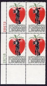 Scott #1317 Johnny Appleseed 5¢ Plate Block of 4 Stamps - MNH - Picture 1 of 2