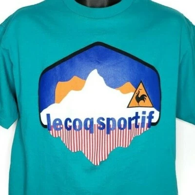 Vintage Le Coq Sportif T Shirt Mens Size Small Blue 80s 90s Made In USA - Image 1 of 4