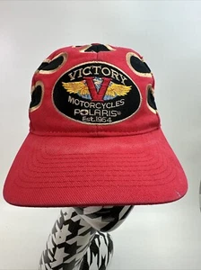 Vintage Victory Motorcycles Polaris Flames Snapback Hat Embroidered Fire Black - Picture 1 of 14
