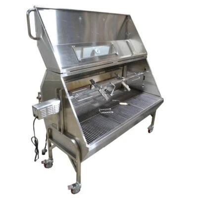 XXL 59" Propane/Charcoal Stainless Steel Spit Roaster -  59" x 28" x 22" (LxWxH) - Image 1 of 4
