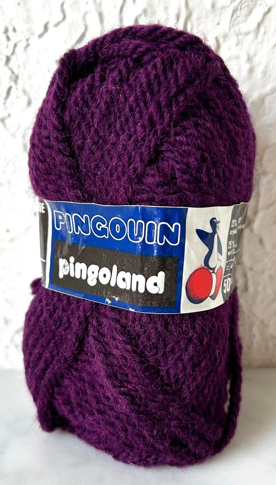 Hilo súper voluminoso acrílico/lana Pingouin Pingoland - 1 madeja púrpura #840 Foto 1 de 4