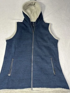 Kuhl Alaska Womens Hooded Vest Size Large Blue Sherpa Lined Hoodie Full Zip - Picture 1 of 11