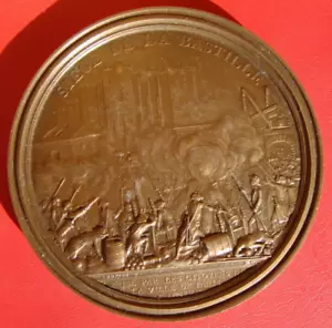 RAR Französische Revolution Belagerung der Bastille 1989 Andrieu BRONZE MEDAILLE 81mm - Bild 1 von 24