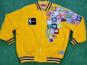 Jeff Hamilton Vtg Wool Varsity Jacket ABA NBA Logos Hardwood Classics -Men’s 5XL - Picture 1 of 5