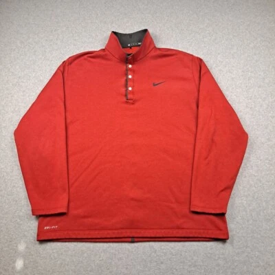 Nike Tiger Woods Jacket Men XL Red Dri-Fit Fleece Sweater Sporty Gym Athleisure - Image 1 of 4