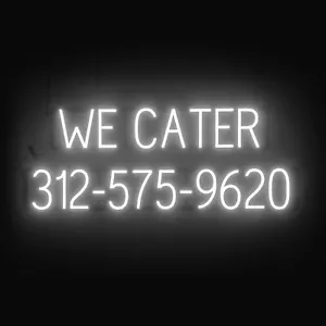 SpellBrite WE CATER 10 DIGIT PHONE NUMBER Sign | Neon Look, LED Light - Picture 1 of 11