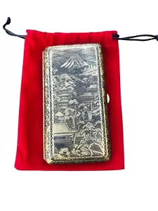 Portasigarette giapponese 1868-1912 periodo Meiji Monte Fuji & Dragon stile Komai - Foto 1 di 7