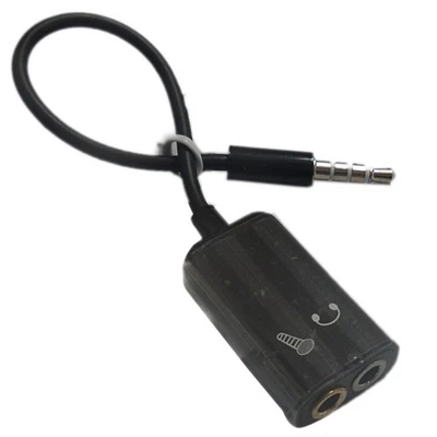 3.5mm Audio Headset Mic Y Splitter Cable Adapter Microphone Earphone Splitter - Image 1 of 4