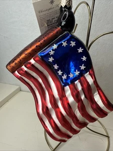 Ornamento vintage Christopher Radko grandi stelle e strisce - Foto 1 di 6