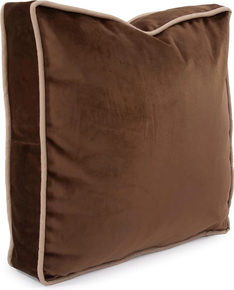 Bella Gusseted Velvet Pillow in Chocolate - Image 1 of 1