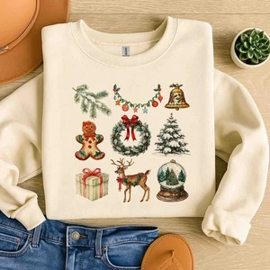 Camisa de Navidad Coquette vintage, camiseta para adultos y niños, sudadera, sudadera con capucha - Imagen 1 de 10