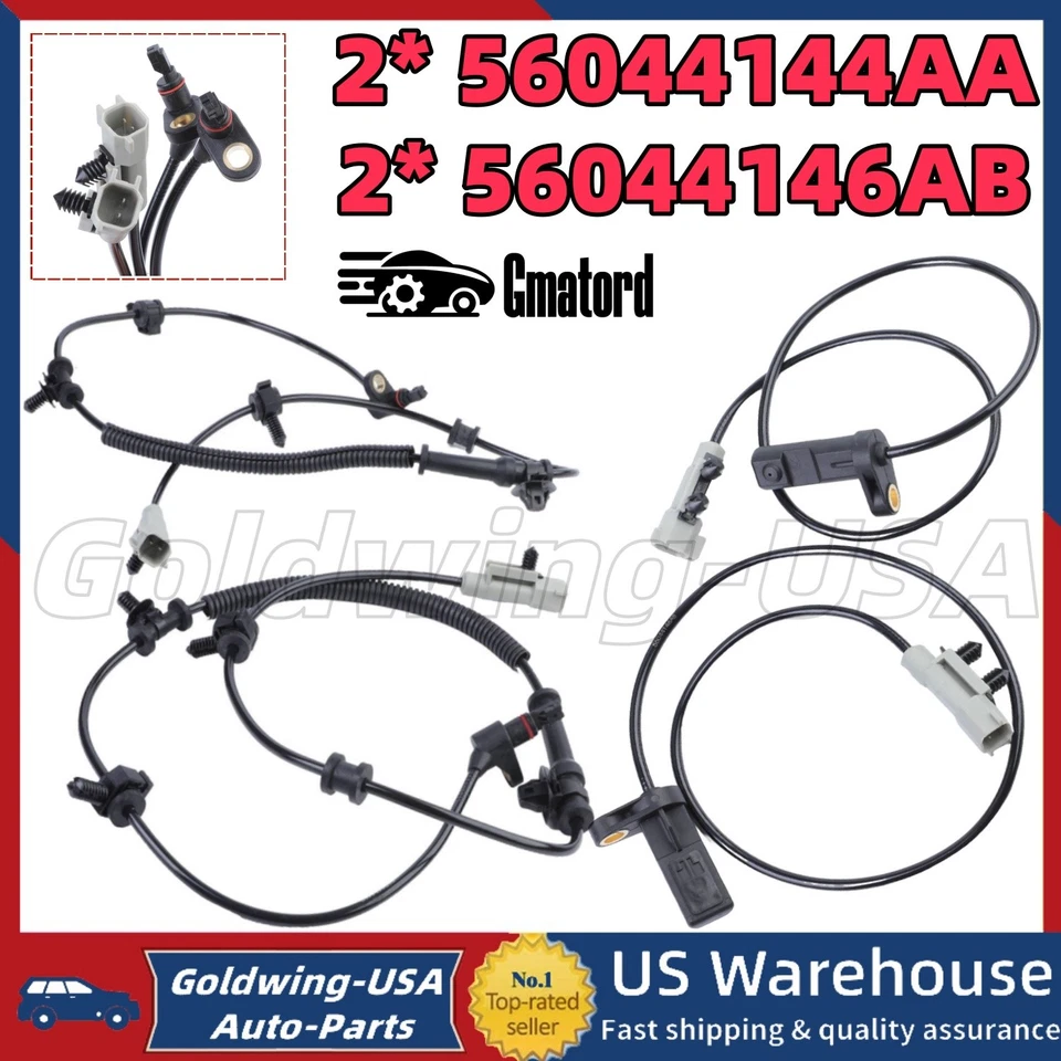 4PCS New Front & Rear ABS Speed Sensors For 06-10 Jeep Commander Grand Cherokee Foto 1 de 4