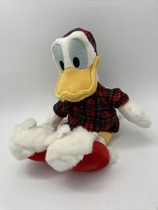 16” Disney Store Donald Duck Plush Red Pajamas & Santa Slippers Christmas  - Picture 1 of 3
