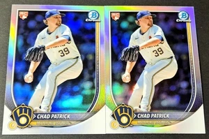 2025 Bowman Chrome Red Rookie Refractor Chad Patrick RC #28 Brewers (2) - Picture 1 of 2