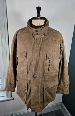 Vintage TIMBERLAND Calfskin Leather Jacket Men's 2XL/3XL Brown Chore Coat 90's - Image 1 of 4