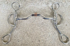 Stainless 5" low port barrel mouth Argentine bit w/ independent side movement - Picture 1 of 4