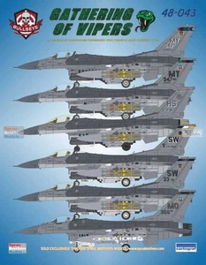 Bullseye 1/48 Decals 48043 Gathering of Vipers F-16CG F-16DG Falcon for Kinetic - Picture 1 of 10