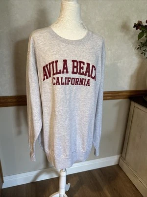 MV Sport -Avila Beach XL Sweatshirt Gray With Red Lettering Long Sleeve - Image 1 of 4