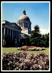 Postkarte Washington State Capitol Gebäude mit Blumengärten, Olympia, WA - Bild 1 von 2