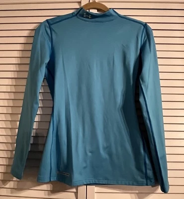 Mujer Under Armour ColdGear Manga Larga Cuello Alto Cuello Simulado Azul Teal Mediano Foto 1 de 4