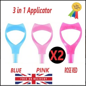 Eyelash Brush Curler Mascara Guard 3 in 1 Applicator Tool Stencil Shield GuideX2 - Picture 1 of 12
