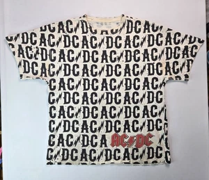 AC/DC Vintage Y2K 2008 AOP Logo White T Shirt Mens Size XL - Picture 1 of 7