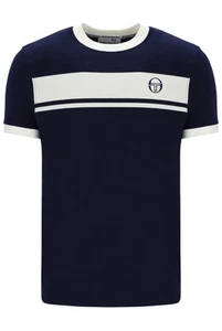 Sergio Tacchini T-Shirt Maglietta Uomo Masters Girocollo Blu Marittimo/Gardenia - Foto 1 di 12