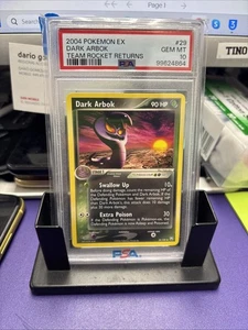PSA 10 Gem Mint Pokemon Dark Arbok 2004 EX Team Rocket Returns #29 Non Holo - Picture 1 of 2