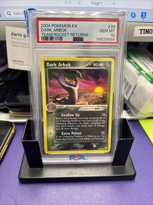 PSA 10 Gem Mint Pokemon Dark Arbok 2004 EX Team Rocket Returns #29 Non Holo - Image 1 of 2