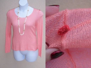 Suéter Eileen Fisher Melocotón Nudo Francés Talla L Lana Viscosa LUJOSO Tejido Top - Imagen 1 de 12