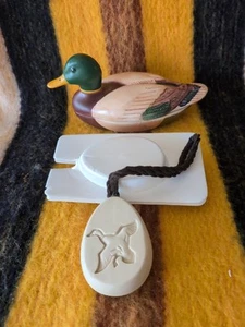 VTG AVON Ceramic Mallard Duck Brazil 1978 Soap Dish With Original Soap On Rope - Picture 1 of 8