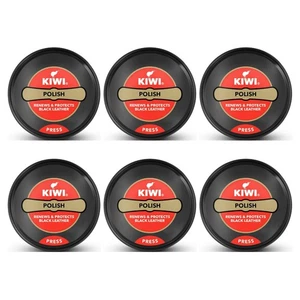 Kiwi Wax Shoe Polish Renews and Protects Leather Black Colour Long Shine 40g X 6 - Picture 1 of 9