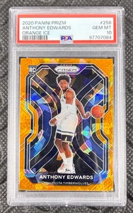 2020 Panini Prizm Orange Ice #258 Anthony Edwards PSA 10 Gem Mint Ant Man Wolves - Bild 1 von 2
