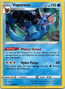Black Star Promo Vaporeon SWSH072 Promo SWSH: Sword & Shield Promo Cards - Picture 1 of 2