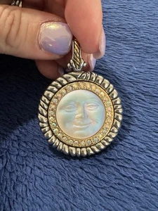 Vtg Kirk’s Folly AB Crystal Seaview Moon Necklace Enhancer, 2in Long - Picture 1 of 8