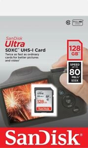 SanDisk® Ultra® 128GB SDXC Memory Card Class 10 UHS-I 80MB/s For Camera Tablet
