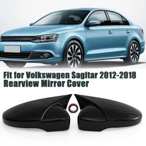 Carbon Fiber Black For VW Passat B7 CC Scirocco Jetta MK6 Side Mirror Cover Caps - Picture 1 of 12