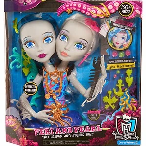 Monster High Peri e Pearl Serpentine Styling Head bambola 2 teste set 30+ pezzi NUOVO - Foto 1 di 3