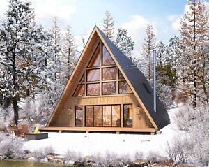 36' x 58' Large Modern A-Frame Cabin Architectural Plans 2500SF - PDF Download