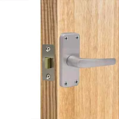 2pc Internal Door Handles Pack Aluminium Lever Latch Handle with Fittings - Image 1 of 4