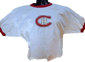 Vintage bulletin NHL Hockey Montreal Canadians ringer t-shirt red sports - Picture 1 of 12