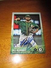 R.J. ALVAREZ RJ Signed 2015 Topps Update Baseball Card #US 261 AUTO Autograph