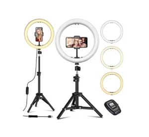"Luz de anillo para selfies Eyonme 12"" con soporte para trípode iluminación LED regulable transmisión en vivo NUEVO - Imagen 1 de 1