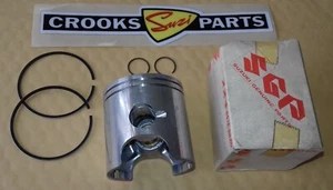 NOS 1976 RM125 Suzuki 56.5mm +.5 Piston & Ring Set, 12110-41740 & 12140-41720 - Picture 1 of 11