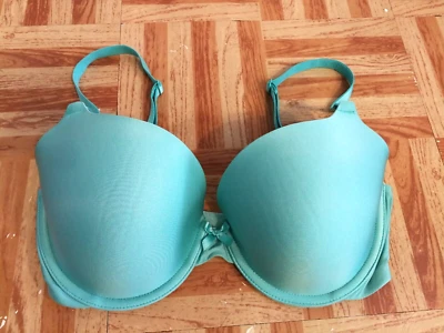 Sujetador Victorias Secret 32DD Azul Verde Forrado Demi Acolchado Push Up Ajustable Foto 1 de 4