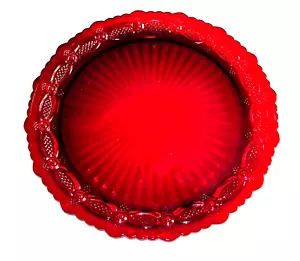 NEW VTG Avon Cape Cod Ruby Red Glass 10-3/4" Serving Dish/Pie Plate – G1 - Picture 1 of 5