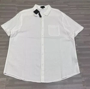 MAGASCHONI Linen-Blend Woven Short Sleeve Button Down Shirt Sz Small - Picture 1 of 5